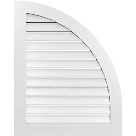 Quarter Round Top Right Surface Mount PVC Gable Vent W/ 3-1/2W X 1P Standard Frame, 32W X 40H